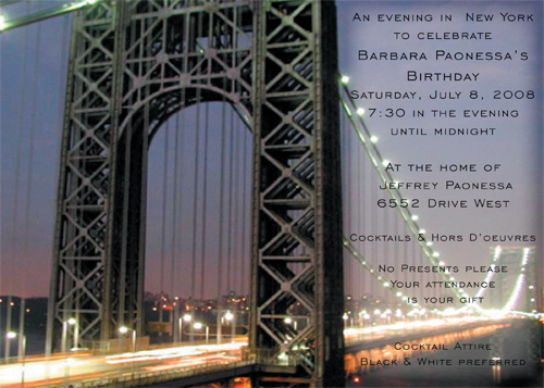 New York Theme Invitation