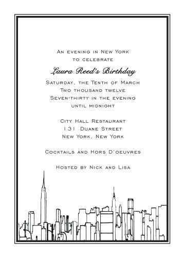 New York Theme Invitation
