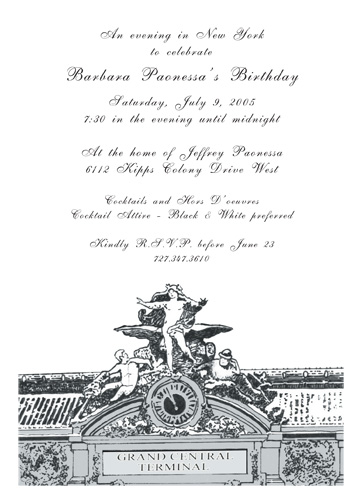 New York Theme Invitation