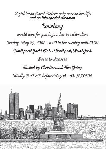New York Theme Invitation