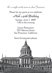 San Francisco Theme Invitations