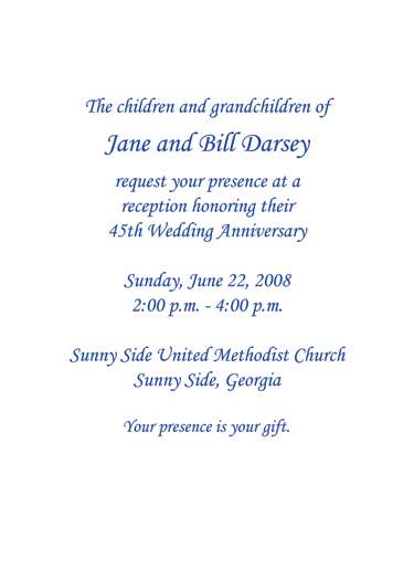 Sapphire Anniversary Invitation