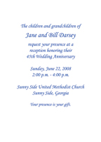 Forty Fifth Wedding Anniversary Party Invitation