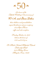 Fiftieth Wedding Anniversary Party Invitation
