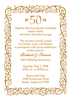 Fiftieth Wedding Anniversary Party Invitation