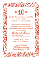 Fortieth Wedding Anniversary Party Invitation