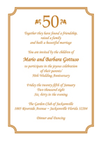 Fiftieth Wedding Anniversary Party Invitation