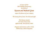 Wedding Anniversary Party Invitation