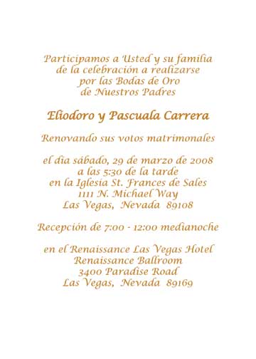 Golden Anniversary Invitation Golden Anniversary Invitation