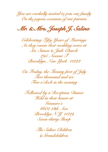 50th wedding anniversary invitations examples