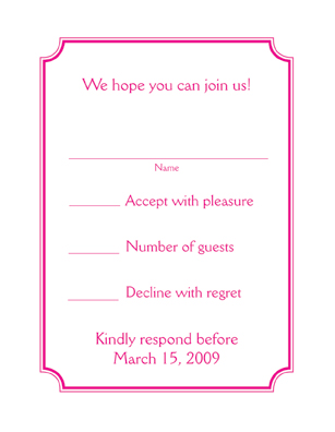Bar / Bat Mitzvah Response Card