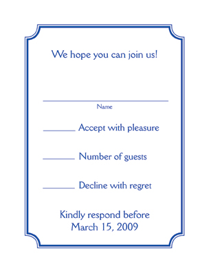 Bar / Bat Mitzvah Response Card