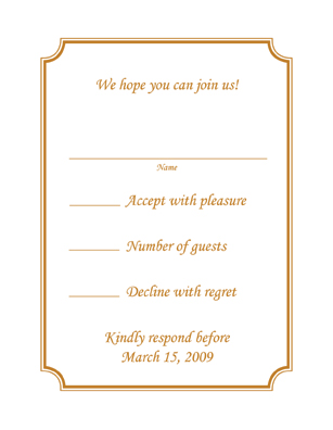 Bar / Bat Mitzvah Response Card