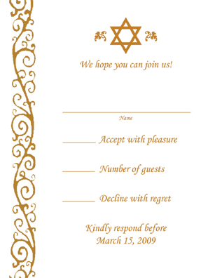 Bar / Bat Mitzvah Response Card