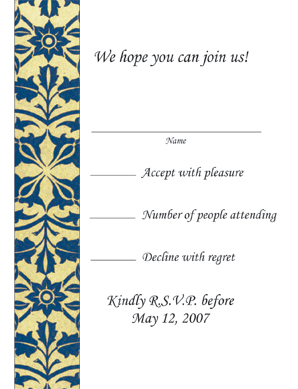 Bar / Bat Mitzvah Response Card
