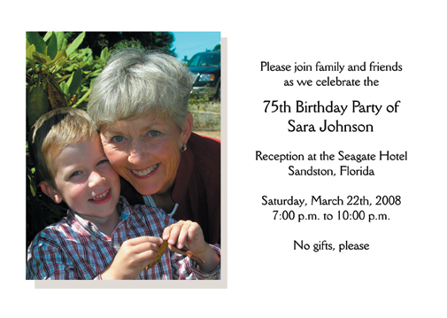 75th birthday invitations designs. 75th Birthday Party Invitation