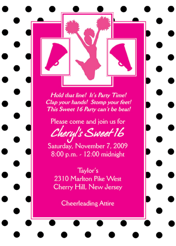 Cheerleading Theme Invitation