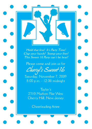 Cheerleading Theme Invitation