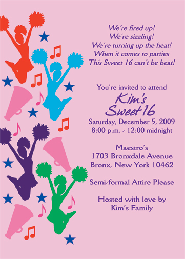 Cheerleading Theme Invitation