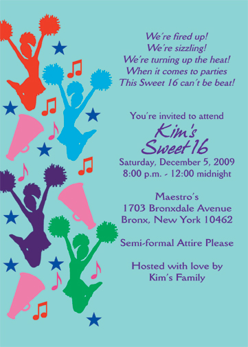 Cheerleading Theme Invitation