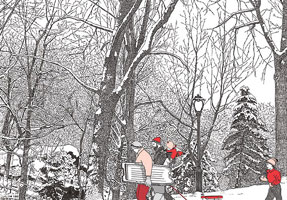 Christmas Card - showing front and back of card