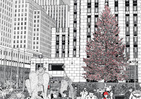 Christmas Card - showing front and back of card