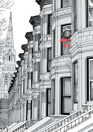 Christmas Card - Brownstone Winter VI