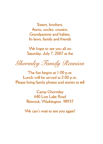 Family Reunion Invitation