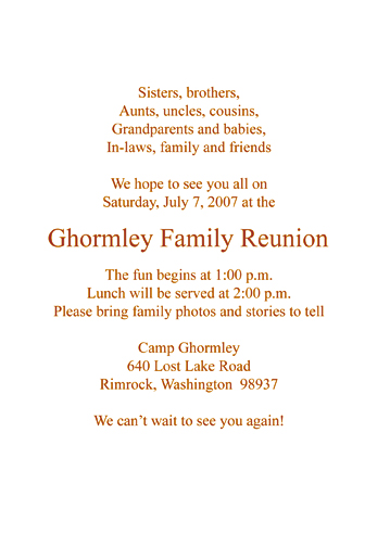 Family Reunion Invitation