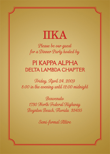 Fraternity Party Invitation