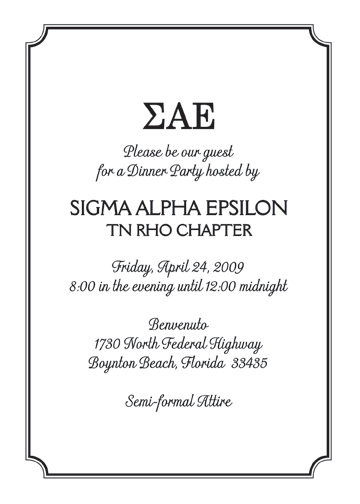 Fraternity Party Invitation
