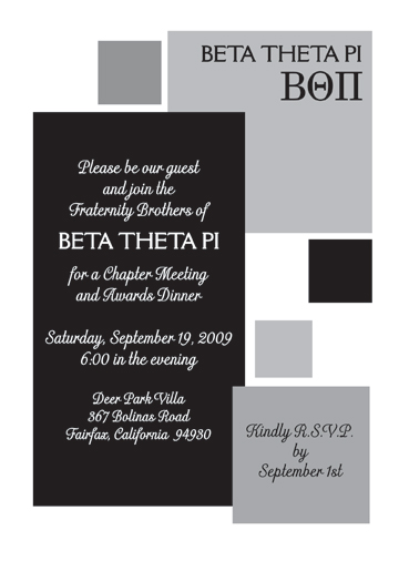 Fraternity Party Invitation