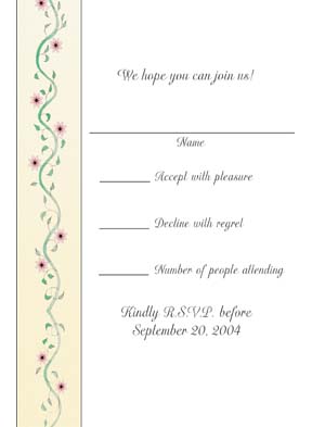 Bar / Bat Mitzvah Response Card