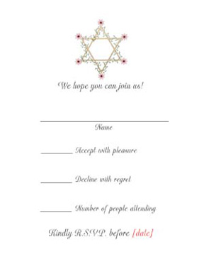 Bar / Bat Mitzvah Response Card