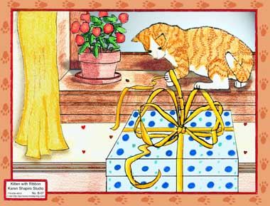 Kitten with Ribbon