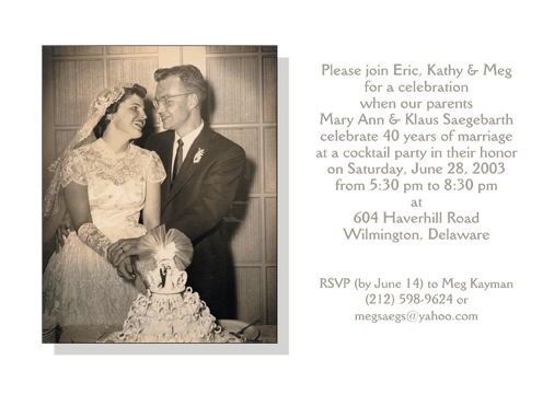 Invitations wedding anniversary party