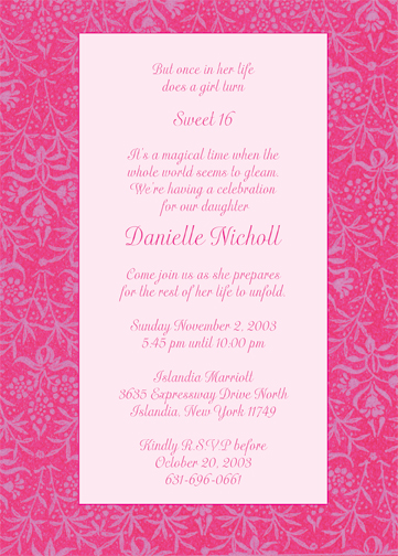 Pink Theme Invitation