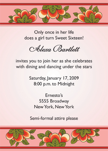 Pink Theme Invitation