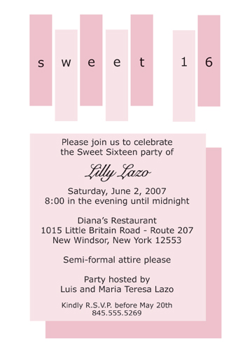Pink Theme Invitation