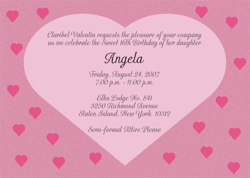 Pink Theme Invitation