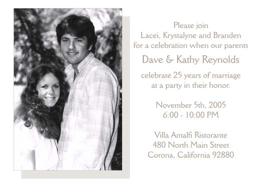 wedding anniversary party invitations