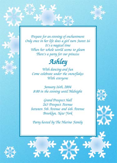 Winter Theme Invitation