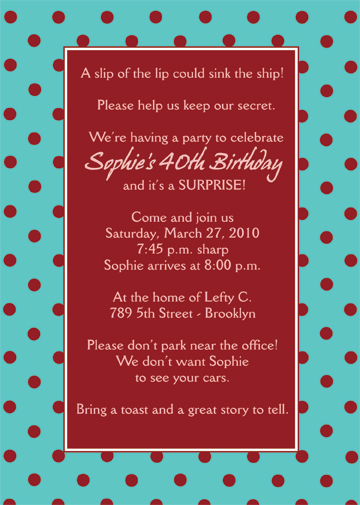 Suprise Party Invitation