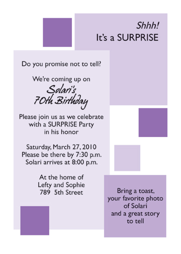Suprise Party Invitation