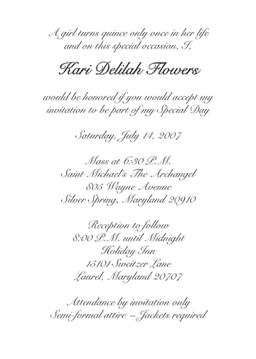sweet 15 invitation