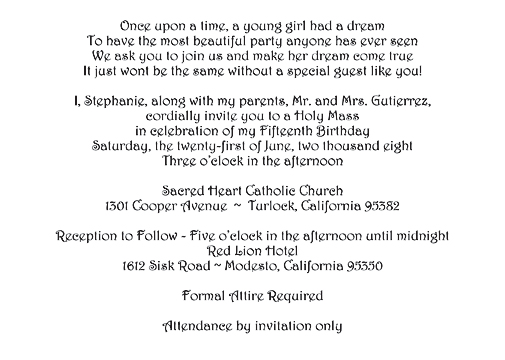Sweet 15 Invitation