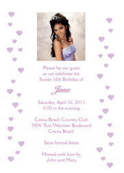Sweet 16 Invites, Sweet Sixteen Party Invitations