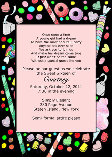 Sweet Sixteen Invitation