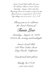 Sweet 16 Invitations, Sweet Sixteen Party Invitations