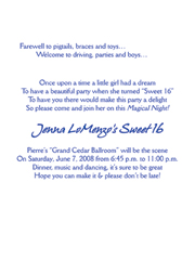 Sweet 16 Invitations, Sweet Sixteen Party Invitations